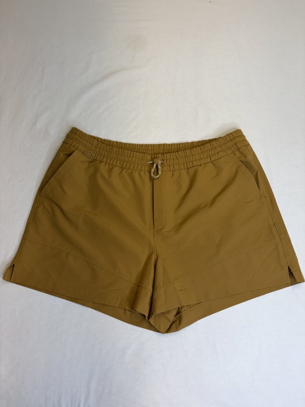 Never Not Hustling Women XXL Mustard Yellow Shorts Pockets Athleisure